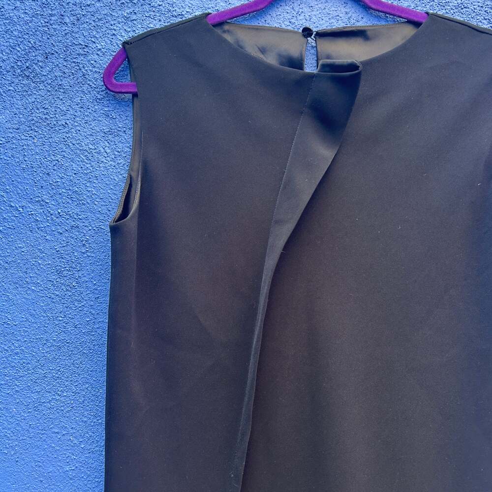 kriza vintage wool blend sleeveless black shift dress - Picture 2 of 4